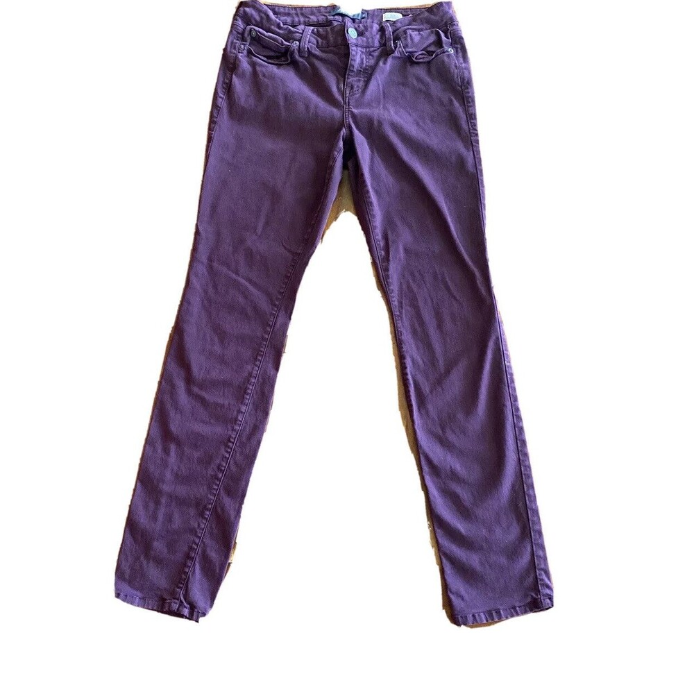 Level 99 Womens 26 Burgundy Lily Skinny Straight Stretch Jeans